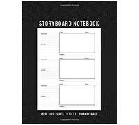 Storyboard Notebook 16:9 120 Pages 8.5x11 3 Panel Page: Storyboard Panel Notebook With Narration Lines For Animators, Directors, Filmmakers, Storyboard Artist, Tv Producers, & Social Media Content Cre