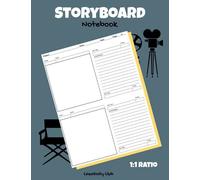 Storyboard Notebook - 2 Panel Board: 1:1 Aspect Ratio, 4 Panel Two Page Spread Blank Storyboard Notebook For Animators, Directors, Filmmakers, ... Tv Producers & Cinematographer 8.5 X 11