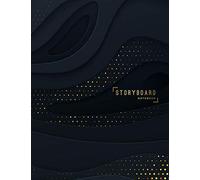 Storyboard Notebook: 8.5 x 11 in, 6 Panel 16:9, 250 Pages, Black and Gold Theme