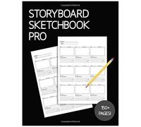 Storyboard Sketchbook Pro - Blank Panel Notebook: Black Cover, Large Print 16:9 Ratio Frames For Animation, Film & Creative Storytelling (Storyboard Sketchbook Pro - Blank Panel Notebooks)