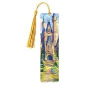 Storybrooke Marque-pages en bois imprimé double face Motif château bleu ciel et nuages - Accessoires de livre artistique, cadeaux d'anniversaire pour hommes et femmes pour les amateurs de livres