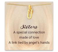 STORYJEWELLERY Cadeau de Noël pour sœur, collier pour sœur, cadeau de sœurs, collier à maillons plaqués or, bijoux de sœurs, cadeaux de Noël