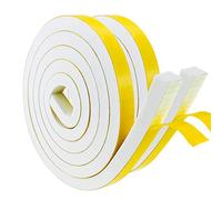 Storystore Joint Isolation pour Porte Fenêtre, Joint Adhésif en Mousse Caoutchouc, 2 Rouleaux 12 mm(l)x12 mm(H)x2m(L) Bande Caoutchouc Joint Isolation du Bruit Froid , Anti-collision , Antichoc, Blanc