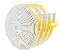 Storystore Joint Isolation pour Porte Fenêtre, Joint Adhésif en Mousse Caoutchouc, 3 Rouleaux 12 mm(l) x3mm (H) x4m(L) Bande Caoutchouc Joint Isolation du Bruit Froid, Anti-collision, Antichoc, Blanc
