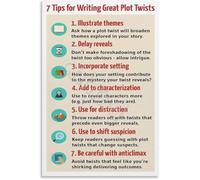 Storytelling Secrets Poster How to Write Plot Twists 7 Essential Tips Canvas Wall Art for Study Room(Framed,16x24inch(40x60cm))