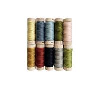 Storytime by Cherrywood Fabrics Lot de 10 petites bobines 100 % coton égyptien pour broderie à la main, matelassage, couture décorative - Fabriqué en Italie