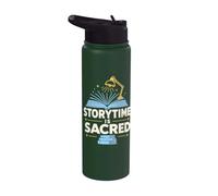 STORYTIME IS SACRED Vetement Professeur Bibliothecaire Stainless Steel Insulated Water Bottle