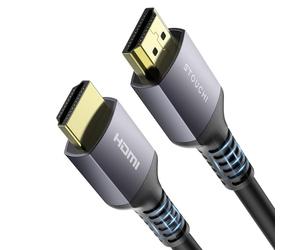 Stouchi 8K Câble 7,5m, CL3 In Wall Plenum High Speed Ultra HD 48 Gbps Prise en charge du cordon 8K60 4K120 eARC RTX 3090 HDR10 4:4:4 HDCP 2.2&2.3 Dolby HDMI 2.1 Compatible avec PS5,Xbox Series X