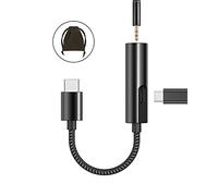 Stouchi Adaptateur pour Casque et Chargeur USB C, 2 en 1 32bit 384khz Prise Audio USB Type C vers 3,5 mm avec convertisseur de Charge Rapide PD 30W pour stéréo, Aux, Compatible avec Galaxy S20 / S21