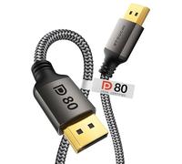 Stouchi Câble DisplayPort 2.1 (0.5M)|Certifié VESA|80 Gbps[16K@60Hz|8K@240Hz|4K@540Hz/240Hz]-Compatible HDR,HDCP,DSC 1.2a,FreeSync,G-Sync-Pour Moniteurs Gaming et Cartes RTX 5090/RX 9070/RTX 6000 Ada