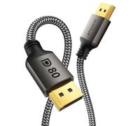 Stouchi Câble DisplayPort 2.1 (3M) |80 Gbps[16K@60Hz|8K@240Hz|4K@540Hz/240Hz]-Compatible HDR,HDCP,DSC 1.2a,FreeSync,G-Sync-Pour Moniteurs Gaming et Cartes RTX 5090/RX 9070/RTX 6000 Ada