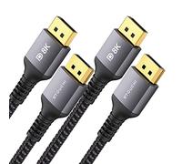 Stouchi Paquet de 2-Câble DisplayPort 1.4 240Hz 2M/6.6FT DP1.4 Prise en charge 8K@60Hz 4K@60Hz/144Hz/120Hz 5K@60Hz/120Hz 2K@165Hz/240Hz FreeSync G-Sync 32,4Gbps HDR10 Display Port Lead