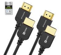 Stouchi Ultra Thin HDMI 2.1 Câble 8K 1,5 m, Hyper Slim HDMI 2.1, Câble HDMI 8K flexible, prend en charge 10K 8K120 4K120 144Hz, eARC HDR10 4:4:4 HDCP 2.2 et 2.3 Dolby Compatible avec PS5/Xbox/LG, lot