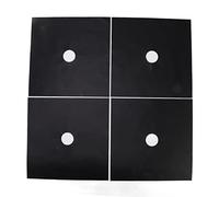 Stove Burner Covers, 4PCS Nonstick Reusable Range Guard Protectors Cuttable Gas Stove Burner Liners for Bottom of Electric Oven(Black) (27 * 27CM, 0.1mm)
