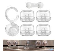 Stove Knob Covers | 5 Pieces Clear Safety Appliance Lock | Child Proof Oven Knob Covers | Ideal For Home Kitchen Oven Range Cooktop Appliance Burner