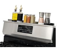 STOVE SHELF Étagère magnétique avec finition en acier inoxydable pour cuisinière, solution de rangement de cuisine sans installation, organiseur à épices au-dessus de la cuisinière, 76 cm