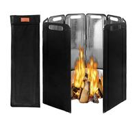 Stove Windscreen, Folding Portable Stoves Shield, 15.75x47.24 Inches High Temperature Resistant Galvanized Iron Wind Screen, Stable Lightweight Wind Blocker for BBQ Picnic and Outdoor Cooking Use