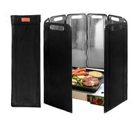 Stove Windscreen, Folding Portable Stoves Shield, 15.75x47.24 Inches High Temperature Resistant Galvanized Iron Wind Screen, Stable Lightweight Wind Blocker for BBQ Picnic and Outdoor Cooking Use
