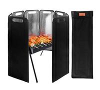 Stove Windscreen, Folding Portable Stoves Shield, 15.75x47.24 Inches High Temperature Resistant Galvanized Iron Wind Screen, Stable Lightweight Wind Blocker for BBQ Picnic and Outdoor Cooking Use
