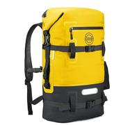 STOVER Sac à dos étanche de 40 l pour kayak, sac flottant robuste avec poche avant et bande réfléchissante pour les activités nautiques de plein air (jaune)