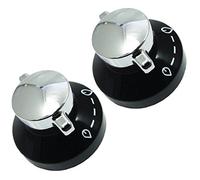 Stoves Lot de 2 boutons de contrôle de flamme pour cuisinière à gaz Noir/argenté