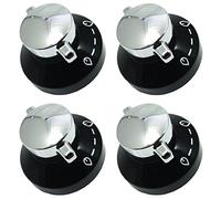 Stoves Lot de 4 boutons de contrôle de flamme pour cuisinière à gaz Noir/argenté