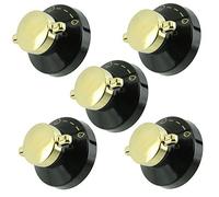 Stoves Lot de 5 boutons de contrôle de flamme pour four à gaz Noir/doré