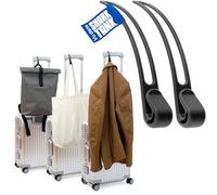 Stowey Travel Hook - Crochet valise voyage pour veste & sac (lot de 2) | Stowey Hook - accroche valise & accroche sac valise. Accessoire voyage avion, sangle valise voyage, sac crochet noir