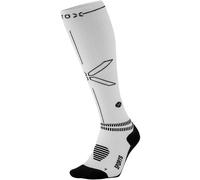 STOX Energy Socks - Chaussettes de sport pour homme, classe de compression 23-32 mmHg, semelle rembourrée, bas de compression, chaussettes de compression de sport, blanc/gris, taille L