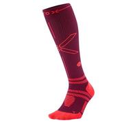 STOX Energy Socks, Chaussettes de course pour femme e compression 23-32 mmHg, semelle fine, bas de compression, chaussettes de compression, bas de contention, Bordeaux/orange, M