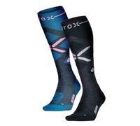 STOX Energy Socks Chaussettes de Ski pour Femme 2 Paires, Bas de Contention en Laine Mérinos, Chaussettes de Compression Chauffantes Femmes, Compression Socks Thermiques de Ski et Snowboard