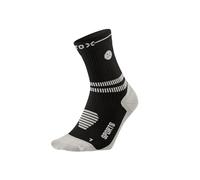 STOX Energy Socks, Chaussettes de sport pour homme, classe de compression 23-32 mmHg, semelle rembourrée, chaussettes courtes, Noir/gris clair, XL