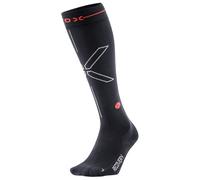 STOX Energy Socks - Women's Recovery Socks - Chaussettes multifonctions - EU 36-38 - Calf: 30-34 cm - charcoal / red fluo