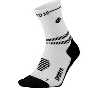 STOX Energy Socks, Chaussettes de sport pour homme e compression 23-32 mmHg, semelle rembourrée, chaussettes courtes, blanc/noir, L