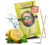 Stoxser Lot de 150 cure-dents aromatisés au citron, révolution gustative, goût cure-dents, sans chewing-gum, aide au dentifrice, détartrant, fil dentaire sans sucre