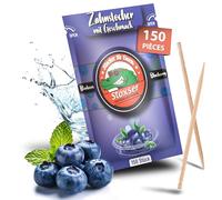 Stoxser Lot de 150 cure-dents aromatisés myrtille, goût révolution, cure-dents, sans chewing-gum, pour dentifrice, détartrant, fil dentaire, sans sucre