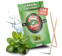 Stoxser Lot de 150 cure-dents avec goût menthe/menthol - Goût révolution - Cure-dents - Sans chewing-gum - Convient pour le dentifrice, le détartrant - Fil dentaire - Sans sucre