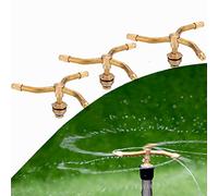 STOYRB Lot de 3 pulvérisateurs rotatifs automatiques à 2/3/4 bras - Arroseur rotatif automatique tourbillonnant - Buse d'arrosage de pelouse - Doré - 3 bras