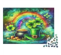 StPatricksDayArt Puzzle Arc-en-Ciel de la Saint-Patrick en Carton 100% recyclé, 1000 pièces, pour Adultes : Un défi Stimulant et Amusant ! 70 x 50 cm / 1000 pièces