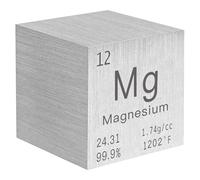 STPCTOU Cube de magnésium pur en métal haute densité gravé au laser pour collection d'éléments, matériau de laboratoire, tableau périodique des éléments, collection à faire soi-même, enseignant