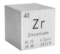 STPCTOU Cube de zirconium pur en métal haute densité gravé au laser pour collection d'éléments en laboratoire, tableau périodique des éléments, collection à faire soi-même, enseignant, science, cadeau