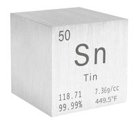 STPCTOU Cube en étain pur haute densité gravé au laser pour collection d'éléments en laboratoire, tableau périodique des éléments, collection à faire soi-même, enseignant, science, cadeau créatif (2,5