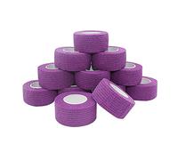 STpro 2,5cm x 12 Pièces Violet Cohésive Bandage Sportif Bandages Autocollant Cohésif Wrap Bande Coton Autocollante Élastique Adhesif Ruban Sport Auto Adhesive Band