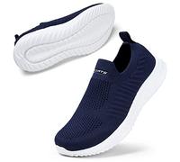 STQ Basket Femme Chaussures Mode et Sport pour Femmes Marche San Lacet Confort Chic Respirantes Légères Campus Running Sneaker Slip on Casual Fitness Tennis Travail Outdoor Gym Jogging Bleu EU 42