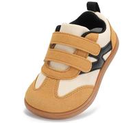 STQ KIDS Chaussures Barefoot Enfant Zero Drop Largeur Extra Souples Bébé Premiers Pas Basket Antidérapant Garçon Fille Beige Marron Taille 23 EU/T7