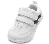 STQ KIDS Chaussures Barefoot Enfant Zero Drop Largeur Extra Souples Bébé Premiers Pas Basket Antidérapant Garçon Fille Blanc Taille 23 EU/T6