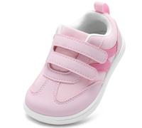 STQ KIDS Chaussures Barefoot Enfant Zero Drop Largeur Extra Souples Bébé Premiers Pas Basket Antidérapant Garçon Fille Rose Taille 23 EU/T6