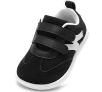 STQ KIDS Chaussures Barefoot Enfant Zero Drop Largeur Extra Souples Bébé Premiers Pas Basket Antidérapant Garçon Fille Noir Taille 23 EU/T6