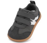 STQ KIDS Chaussures Barefoot Enfant Zero Drop Largeur Extra Souples Bébé Premiers Pas Basket Antidérapant Garçon Fille Grigio Scuro Taille 23 EU/T7