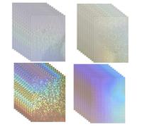 STQDEU Lot de 36 feuilles de film holographique autocollant en vinyle imperméable à paillettes autocollant A4 autocollant laser arrière pour protection photo et décoration